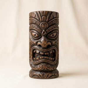 Handcrafted Tiki Head Sculpture