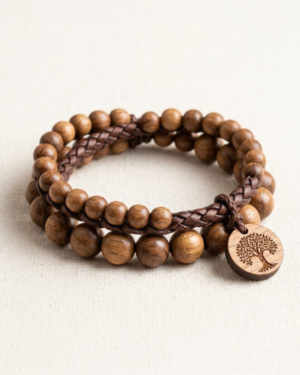 Handmade Wooden and Leather Custom Bracelet